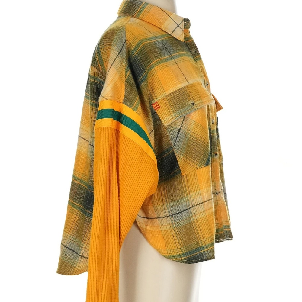 Urban Outfitters Yellow Plaid Button-Up Shirt